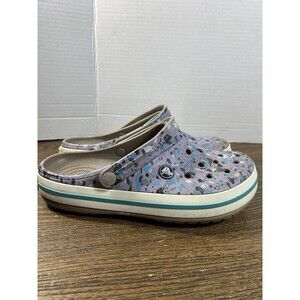 Crocs Crocband Terrazzo Lavender Purple Clog Unisex Paint Splatter Size W8/M6